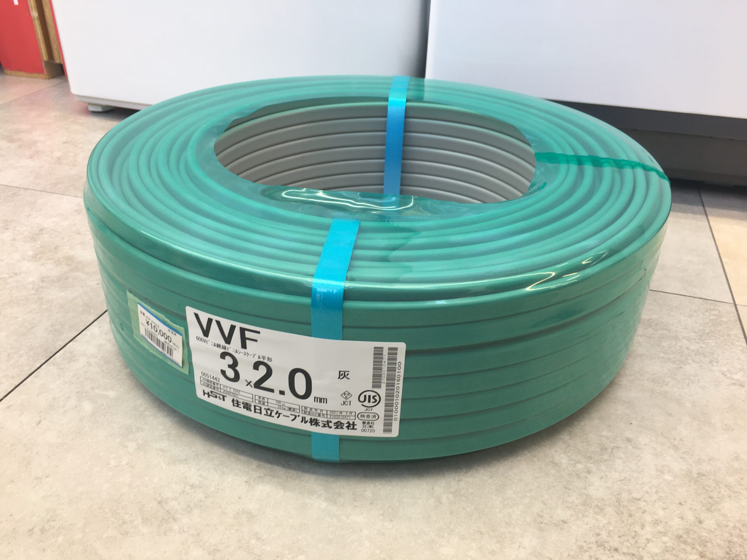 住電 VVF 3×2.0 黒赤緑 200回路 未使用品 100m 16kg 【ハンズクラフト宜野湾店】 住電 VVF 3×2.0 黒赤緑 200回路 未使用品 100m 16kg 【ハンズクラフト